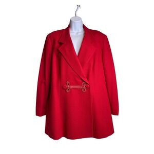 Vintage Ellen‎ Kaye Red Crepe Blazer Size 16W Regal Old Money Timeless Elegant